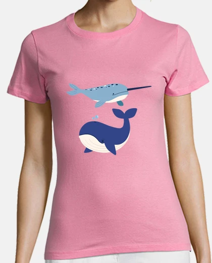 T-shirt narvalo di mare e balena kawaii