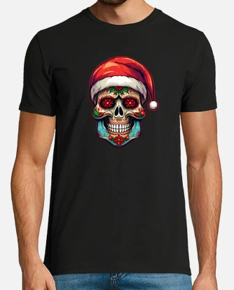 T shirt natale con teschio messicano tostadora