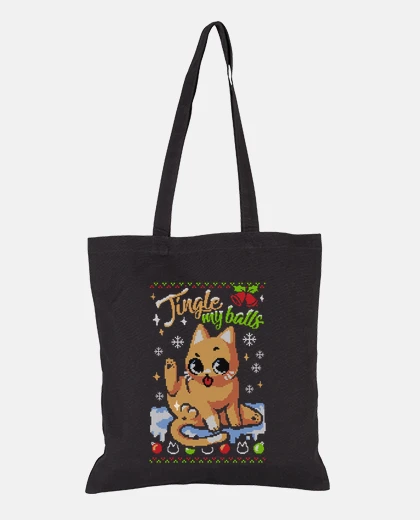Borsa natale gatto ugly maglia - jingle balls