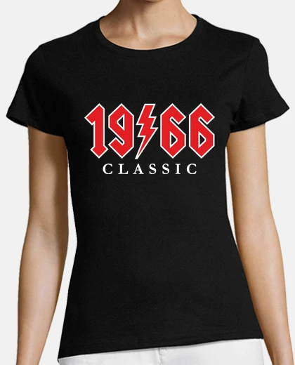 T-shirt nato nel 1966 classico acdc 58 anni regalo per il 58esimo compleanno heavy metal