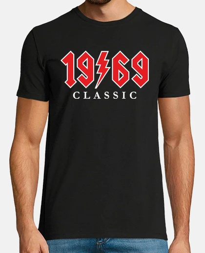 T-shirt nato nel 1969 classico acdc 55 anni regalo per il 55esimo compleanno heavy metal