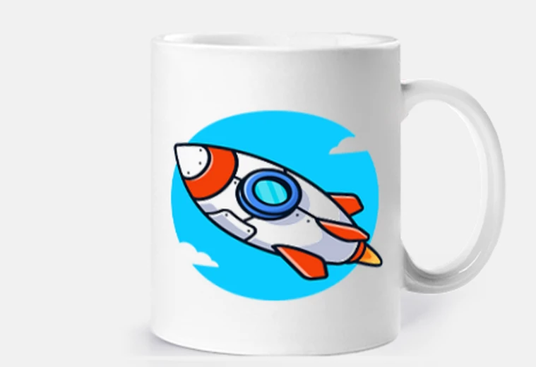Taza nave espacial cohete
