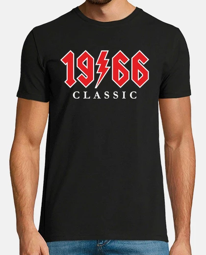 Tee-shirt né en 1966 classique acdc 58 ans cadeau 58e anniversaire heavy metal