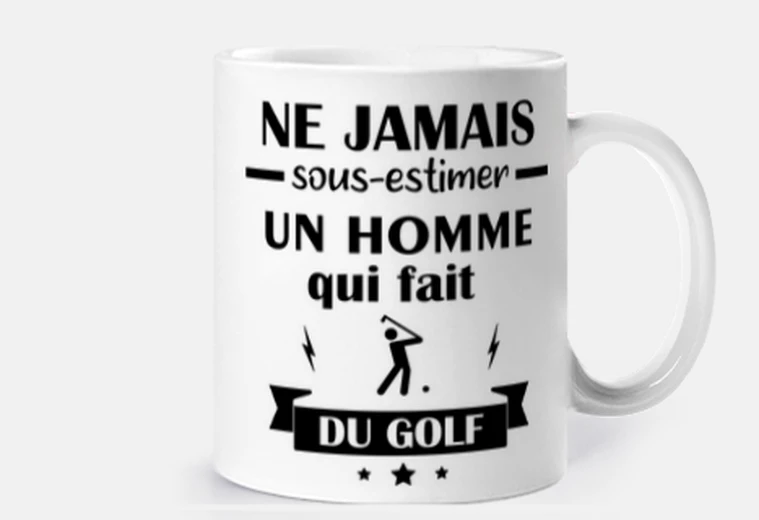 Mug Ne jamais sous-estimer golf, golfeur