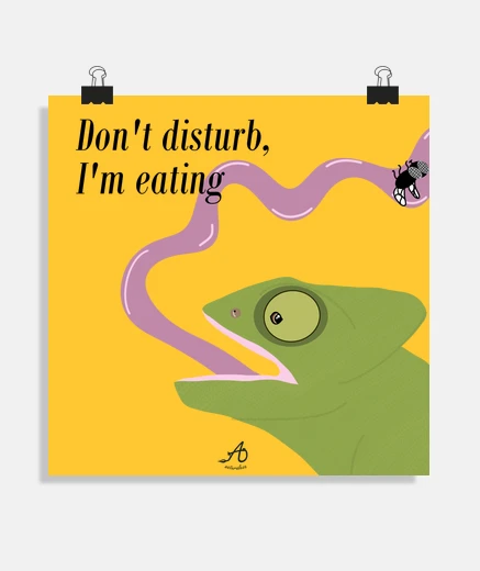 Poster ne pas déranger je mange affiche