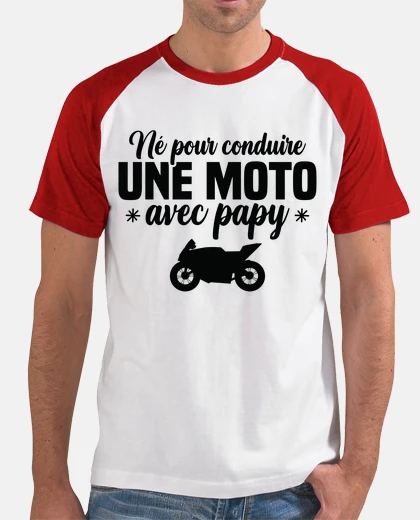 Tee-shirt Né pour conduire une moto avec papy