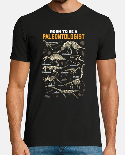 Tee-shirt né pour être paléontologue dinosaure jurassic fossil park dinosaures en anglais