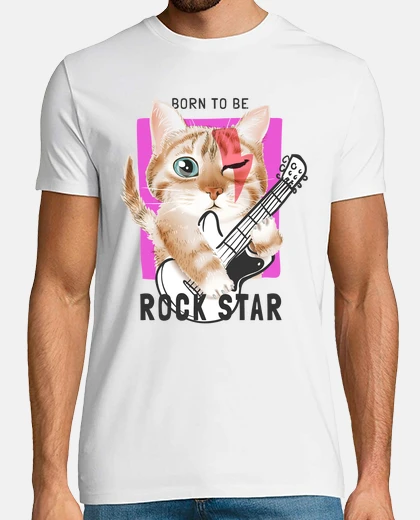 Tee-shirt né pour être une conception de chat roc