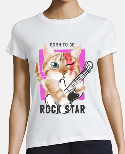 Tee-shirt né pour être une conception de chat roc