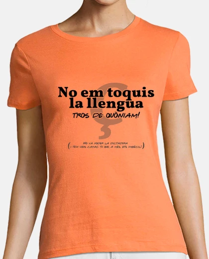Tee-shirt ne touche pas à ma langue - negre - entallat