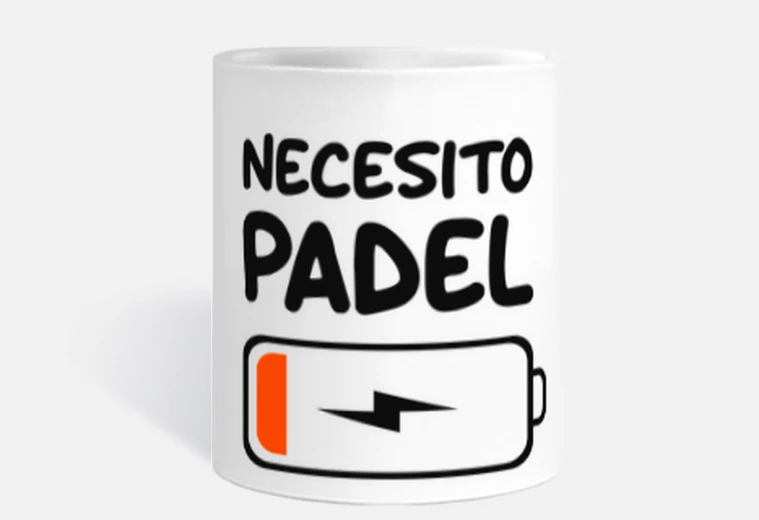 Taza necesito padel tenis batería baja