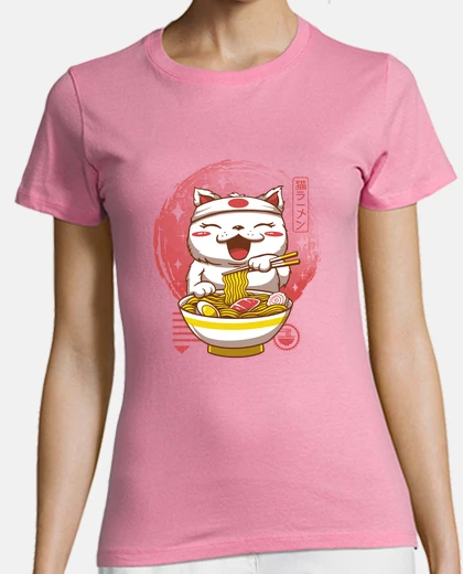 Playera neko ramen camisa mujer