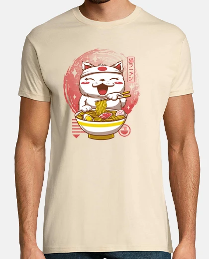 T-shirt neko ramen shirt mens