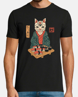 neko sushi bar camiseta para hombre