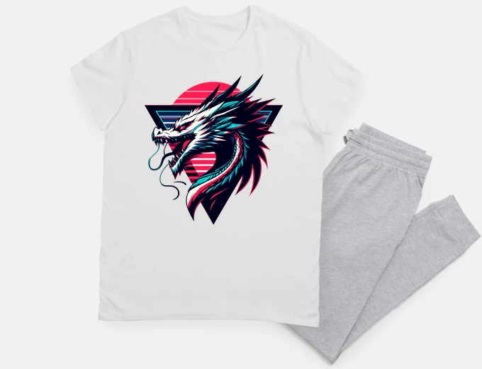 Pyjama Neon Retro dragon magical Creature