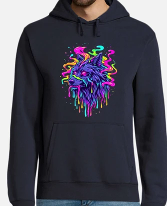 Neon wolf hoodie outlet