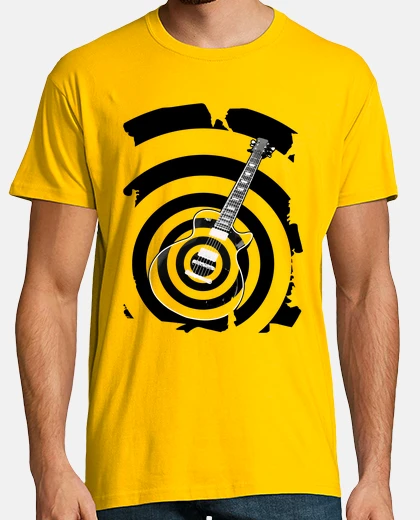 T-shirt nero label chitarra