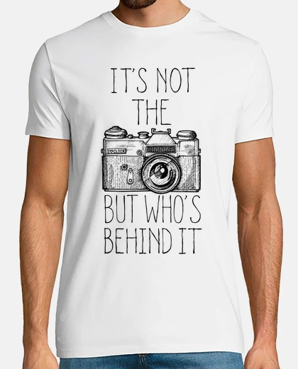 T-shirt nero macchina fotografica ink