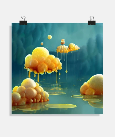 Poster nettare oasi pittura del lago miele fan
