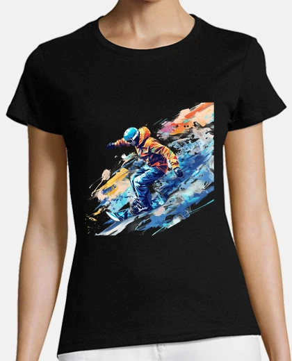 T-shirt neve in style libero da snowboard