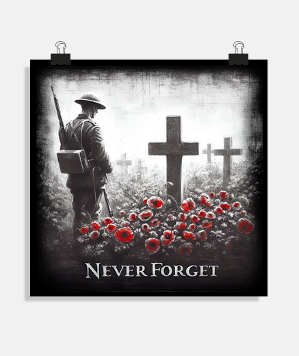 Poster Never Forget Remembrance Day 11th Novem