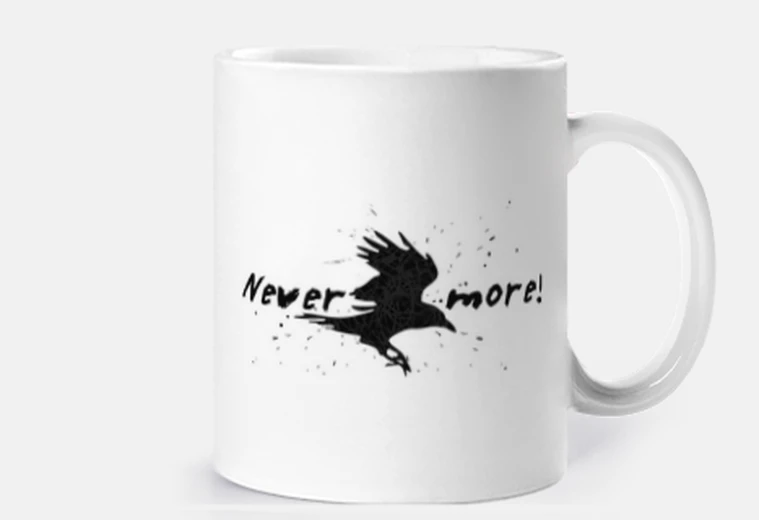Taza Never more, el cuervo Edgar Allan Poe