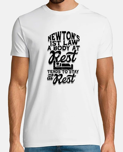 T-shirt Newton 1° legge un corpo a riposo tende