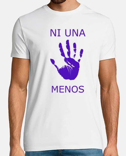 Camiseta Ni una menos , manga corta, blanco, calidad extra