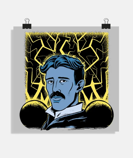 Poster nikola tesla ingegneria elettrica fisic