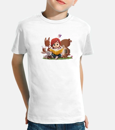 Ropa Niña leyendo con animales