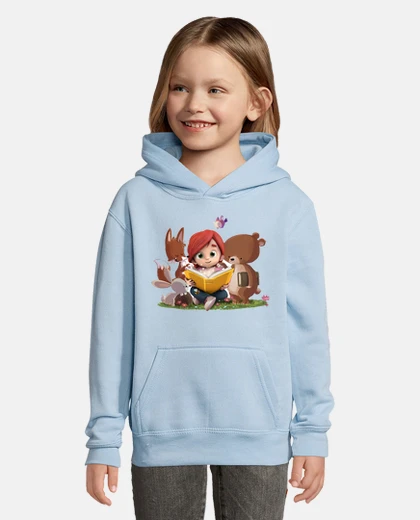 Ropa Niña leyendo con animales