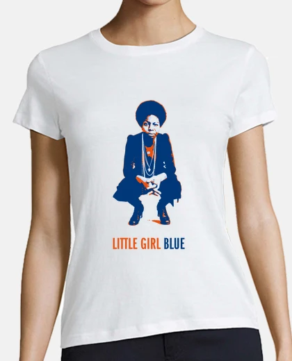 T-shirt nina simone - maglietta blu bambina. donna, manica corta, bianco, qualità premium