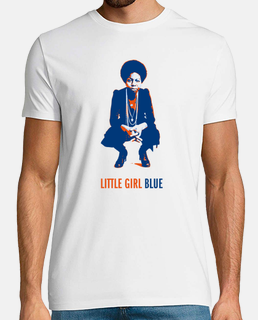 Nina Simone -Little Girl Blue T-Shirt. Hombre, manga corta, blanco, calidad extra