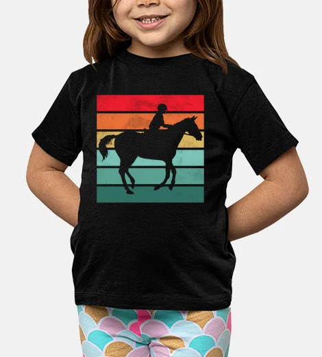 Ropa niñas equitación camiseta vintage retro