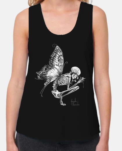 Camiseta Ninfa calavera, mujer tirantes