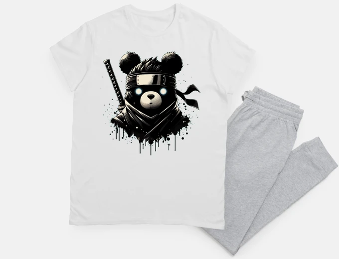 Pyjama Ninja Bear Japanese Anime Splash Art