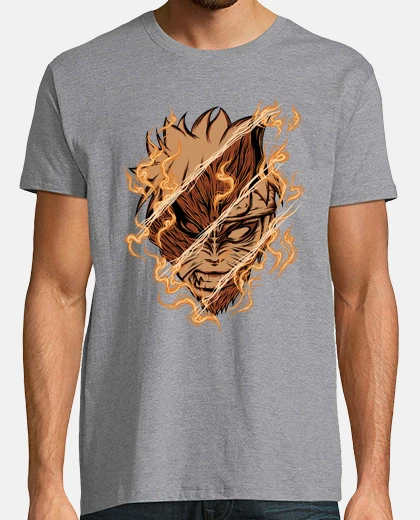 T-shirt ninja e il demone volpe - con disegni a