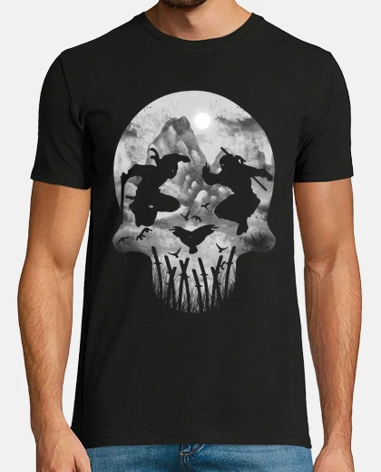 T-shirt ninja skull ilusion