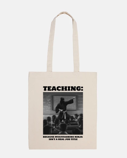 Bag ninja teacher class students math bag lessons notebooks books tote