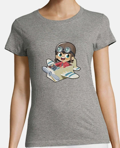 Camiseta Niño jugando avion de juguete