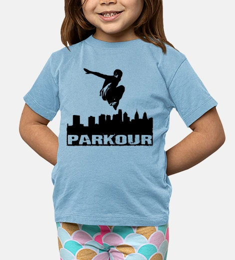 Ropa Niño, manga corta, celeste, parkour