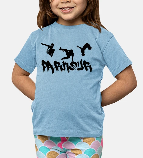 Ropa Niño, manga corta, celeste, parkour