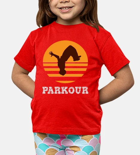 Ropa Niño, manga corta, rojo, parkour