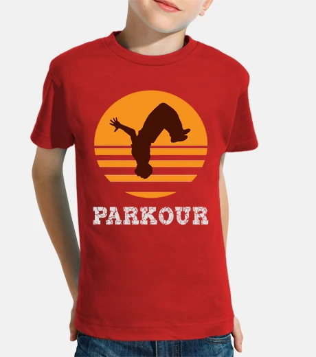 Ropa Niño, manga corta, rojo, parkour