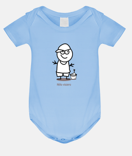 Niño viajero-Body bebé, azul cielo