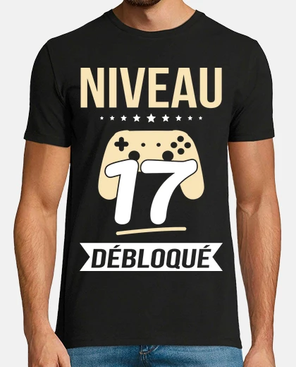 Tee-shirt Niveau 17 Débloqué Anniversaire 17 Ans
