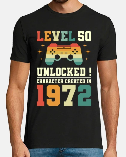 Tee-shirt Niveau 50 Anniversaire Gamer 50 ans