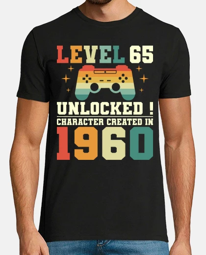 Tee-shirt Niveau 65 Anniversaire Gamer 65 Ans
