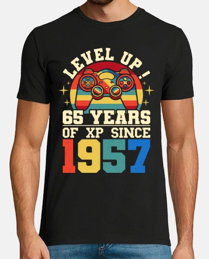 Tee-shirt Niveau 65 Anniversaire Gamer 65 ans
