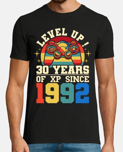 Camiseta Nivel 30 1992 Gamer 30 Años Cumpleaños